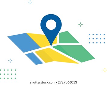 Diseño plano moderno Mapa Pin de Locación e ícono de navegación