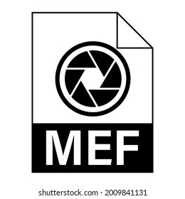 Modern flat design of MEF file icon for web