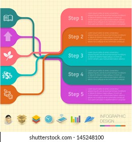 Modernes flaches Design minimale Infografik Struktur Vektorvorlage.