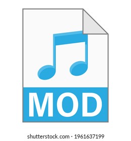 Modern flat design of MOD file icon for web