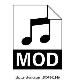 Modern flat design of MOD file icon for web