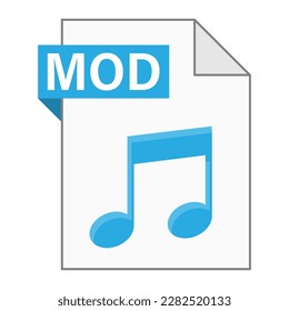 Modern flat design of MOD file icon for web