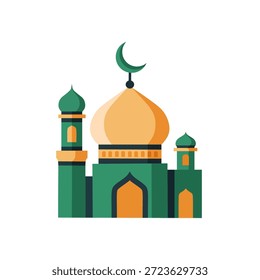 Símbolo moderno de la arquitectura islámica de la ilustración de la mezquita del diseño plano
