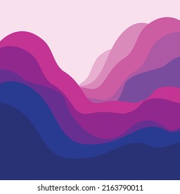 Modern Flat Design Mountain Like Monterey Wave Vector