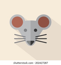 Modern Flat Design Mouse Icon Vector Illustration