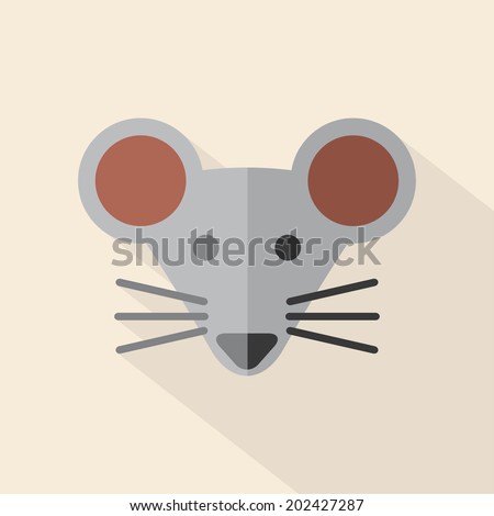 Modern Flat Design Mouse Icon Vector Illustration