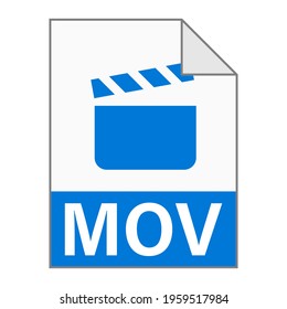 Modern flat design of MOV illustration file icon for web