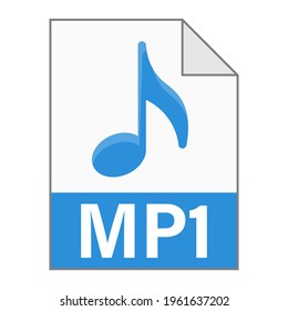 Modernes flaches Design des MP1-Dateisymbol für Web