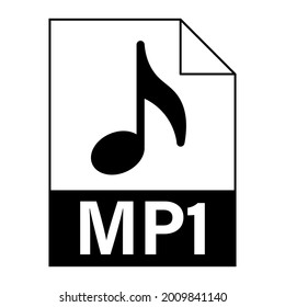 Modern flat design of MP1 file icon for web
