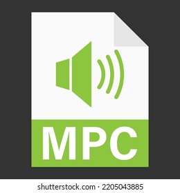 Diseño plano moderno del icono de archivo MPC para web