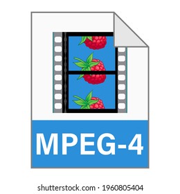 Modern flat design of MPEG-4 illustration file icon for web