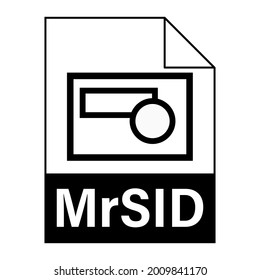 Modern flat design of MrSID file icon for web