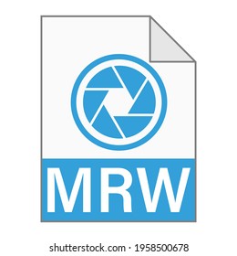 Modern flat design of MRW file icon for web