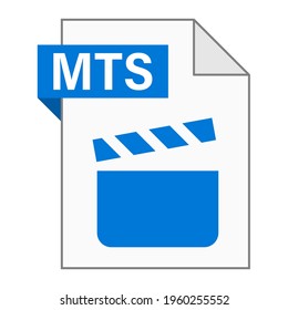 Modern flat design of MTS file icon for web