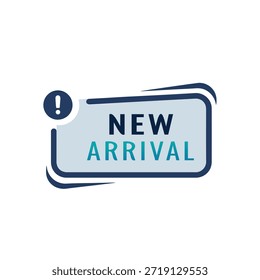 Diseño plano moderno Nueva etiqueta de llegada