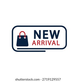Diseño plano moderno Nueva etiqueta de llegada