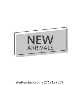 Diseño plano moderno Nueva etiqueta de llegada