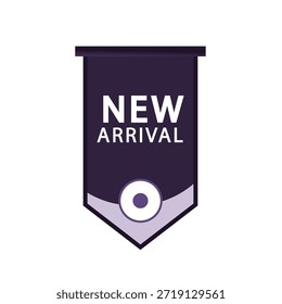 Diseño plano moderno Nueva etiqueta de llegada