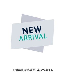 Diseño plano moderno Nueva etiqueta de llegada