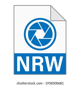 Modern flat design of NRW file icon for web