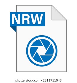 Modern flat design of NRW file icon for web