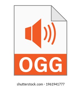 Modern flat design of OGG file icon for web