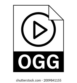 Modern flat design of OGG file icon for web