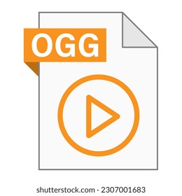 Modern flat design of OGG file icon for web