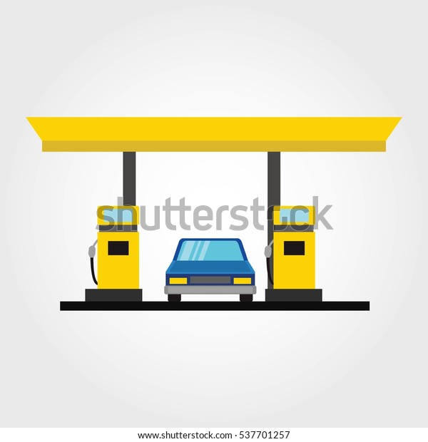 Modern flat design oil and gas filling\
station. vector\
illustration
