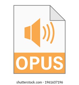 Modern flat design of OPUS file icon for web