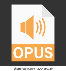 Modern flat design of OPUS file icon for web