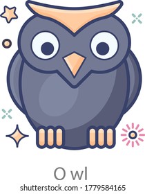 Modern flat design of owl icon, use it commercially 