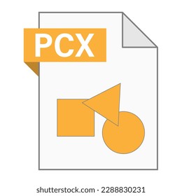 Diseño plano moderno del icono de archivo PCX para web
