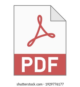 Modern Flat Design Of PDF File Icon For Web