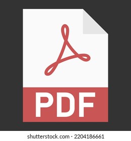 Modern flat design of PDF file icon for web