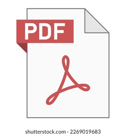 Modern flat design of PDF file icon for web