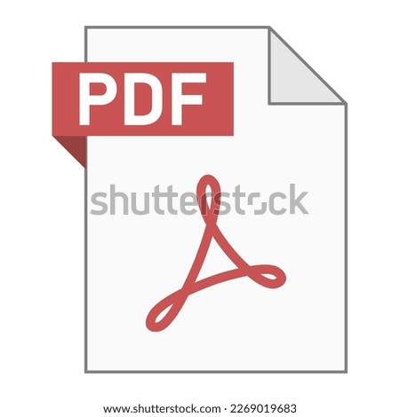 Modern flat design of PDF file icon for web