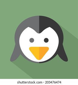 Modern Flat Design Penguin Icon Vector Illustration