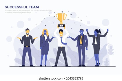 Modern Flat design people and Business concept for Successful Team, easy to use and highly customizable. Modern vector illustration concept, isolated on white background.