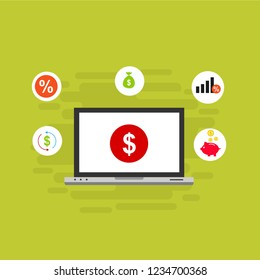 Modern Flat design people and Business concept for M-Commerce, easy to use and highly customizable. Modern vector illustration concept, isolated on colored background
