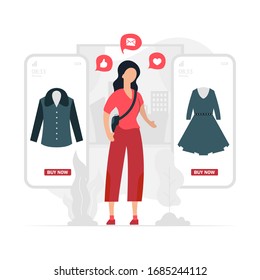 Modern Flat design people and Business concept for Online shopping, easy to use and highly customizable. Modern vector illustration concept, isolated on white background.