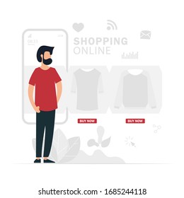 Modern Flat design people and Business concept for Online shopping, easy to use and highly customizable. Modern vector illustration concept, isolated on white background.
