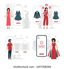 Modern Flat design people and Business concept for Online shopping, easy to use and highly customizable. Modern vector illustration concept, isolated on white background.