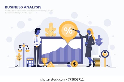 Modern Flat design people and Business concept for website and app development, easy to use and highly customizable. Modern vector illustration concept, isolated on white background.