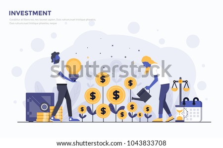 Modern Flat design people and Business concept for Investment, easy to use and highly customizable. Modern vector illustration concept, isolated on white background.