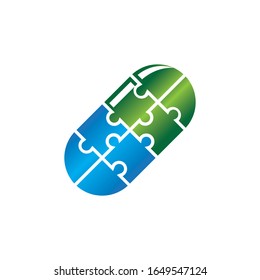 modernes Flachdesign mit Pillenpuzzles Vektorillustration Design Illustration
