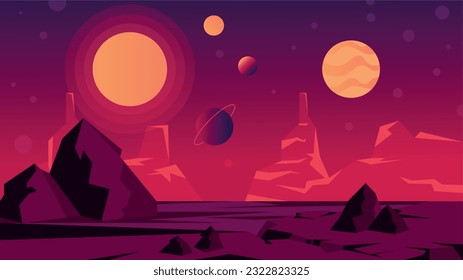 Modern flat design of planet background 