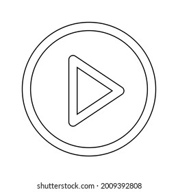 Modern flat design of play icon or video audio file for web
