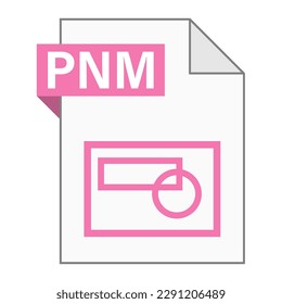 Diseño plano moderno del icono de archivo PNM para web