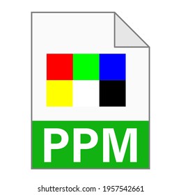Modern flat design of PPM file icon for web